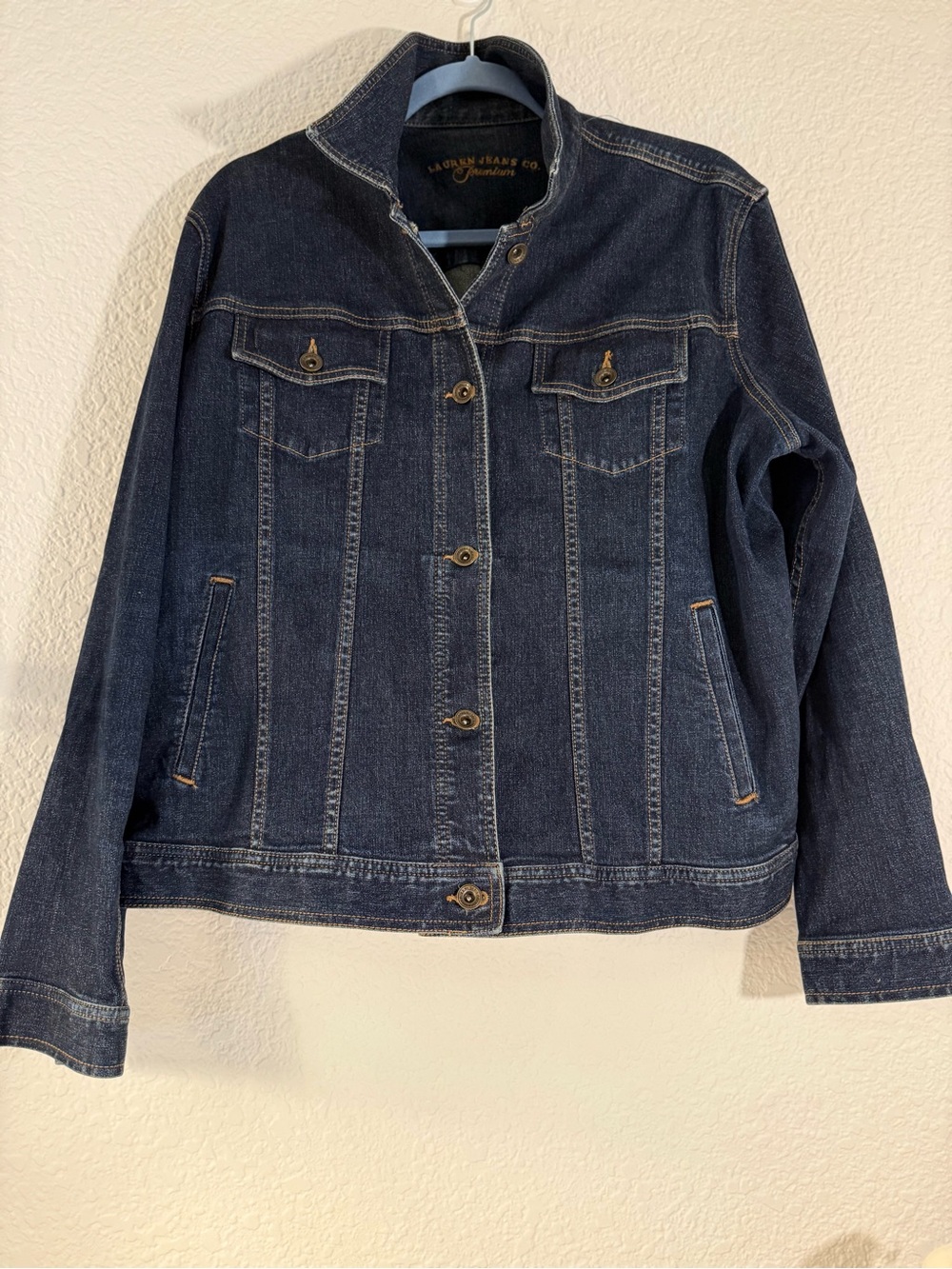 Lauren Jeans Co. Premium Dark Wash Denim‎ Trucker Style Jacket Size 1X